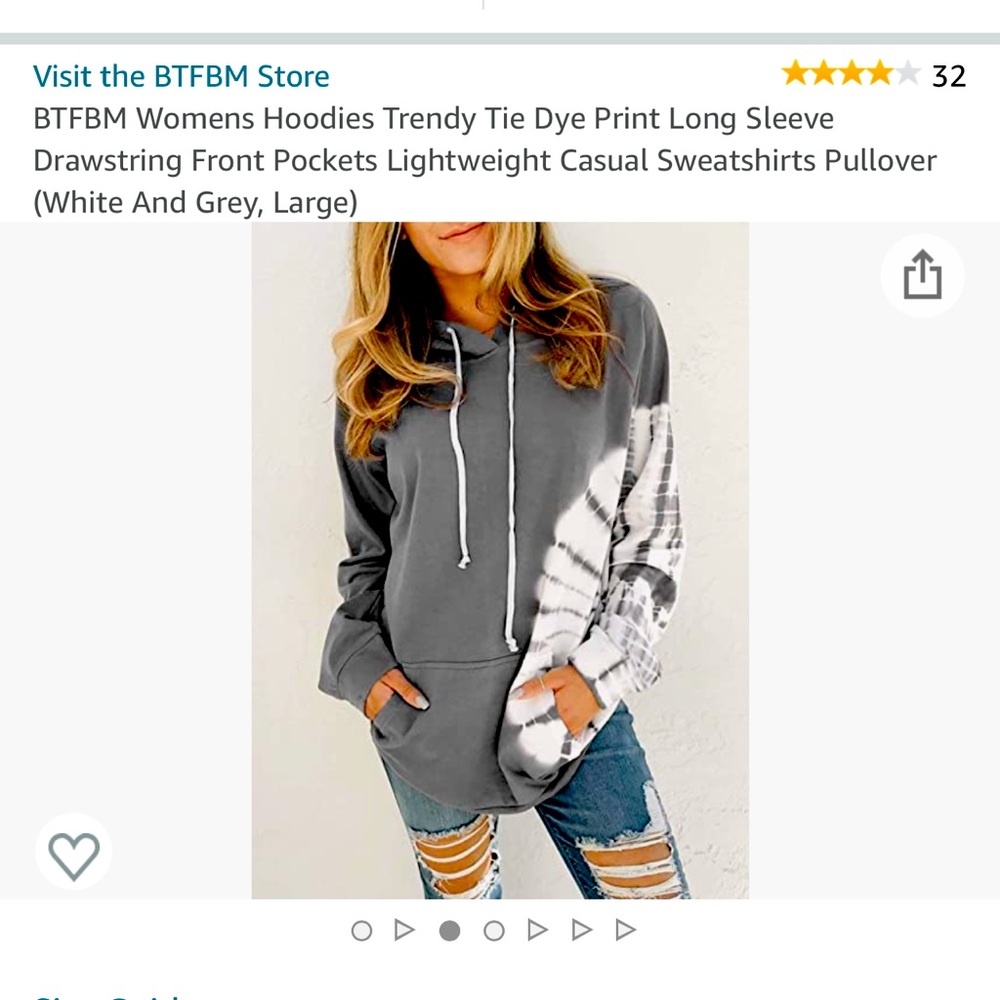 Women’s Tie Dye Hoodie, Size L